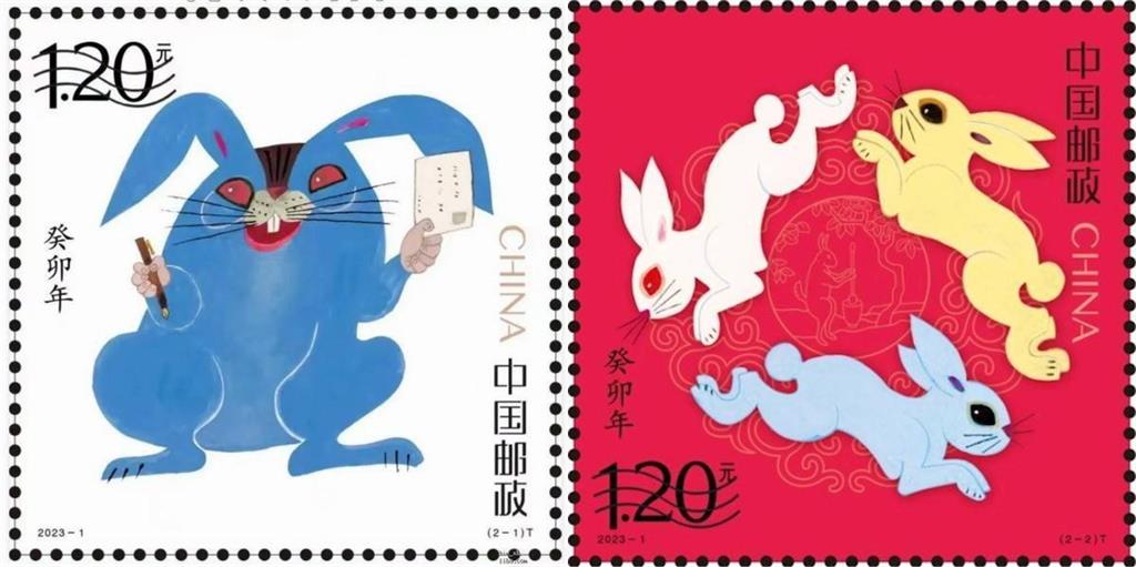 中國生肖郵票大走鐘!「藍身紅眼兔」網酸妖氣重:應景命名新冠兔