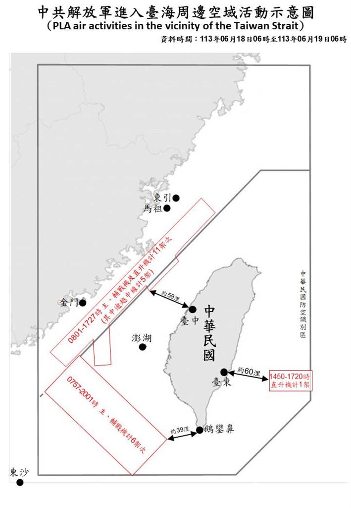 快新聞／從早擾到晚！　國防部偵獲12架次中國軍機逾越海峽中線