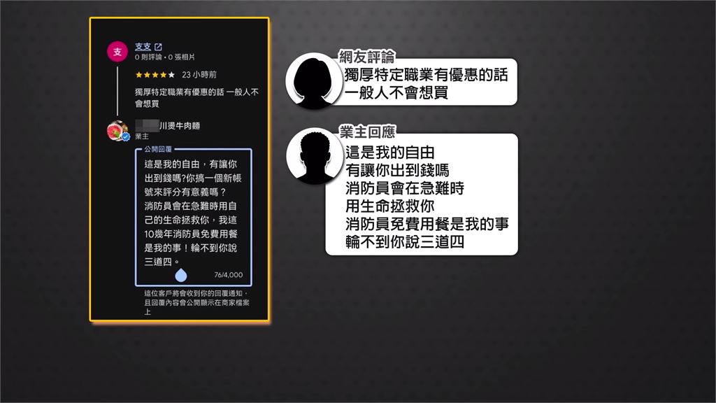 網友留負評批「獨厚消防」　牛肉麵業者受訪曝感人原因