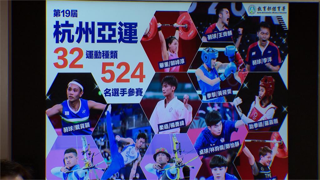 杭州亞運524名選手參賽 台灣隊目標破10金