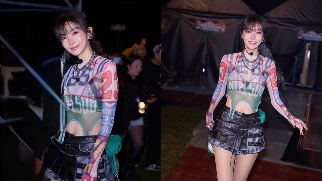 謝金燕辣穿「透視裝」嗨翻台東！閃鑽黑Bra全被看…DJ Soda驚呆：我的女神