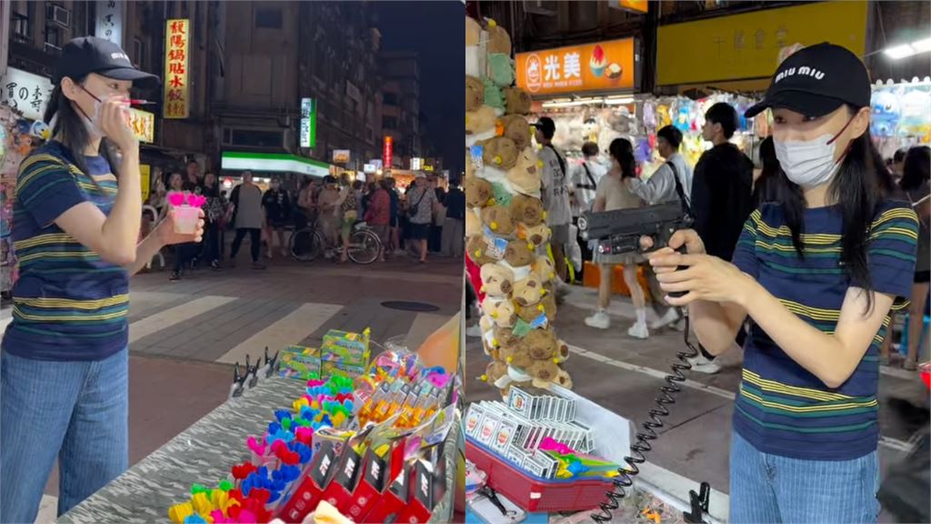 鄭爽神隱4年突現身寧夏夜市！低調體驗台灣「射氣球」真實狀態全曝