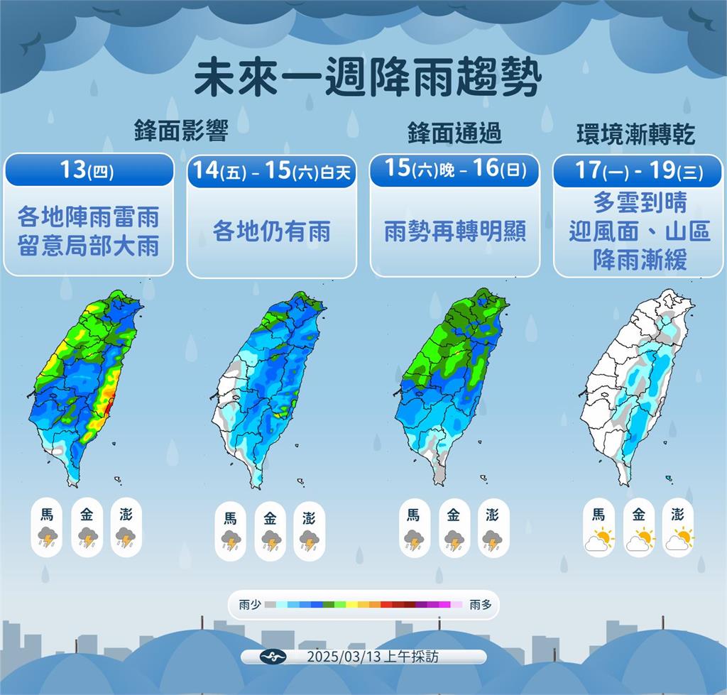 快新聞/雷雨開轟!強烈大陸冷氣團「這天報到」 氣象署曝最冷時段