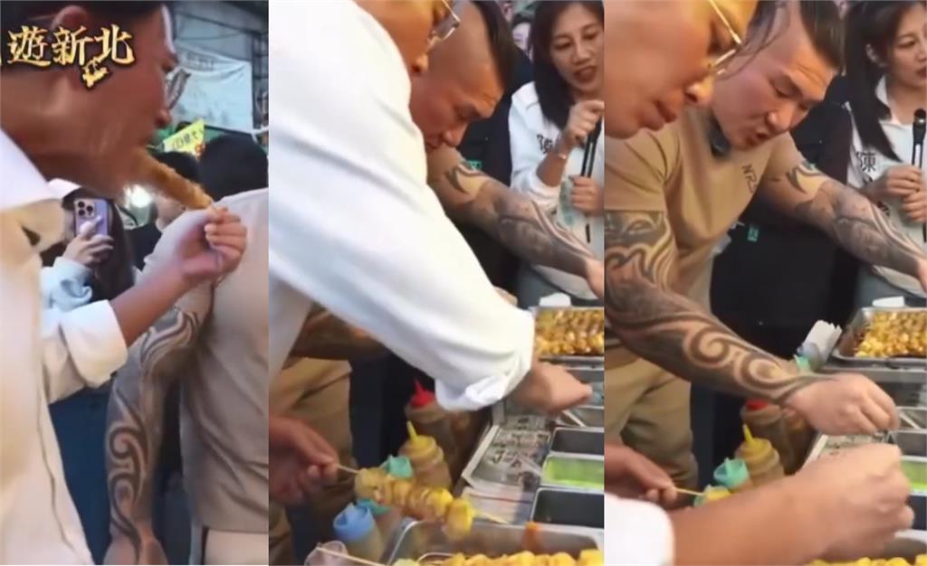 快新聞/沒衛生!黃國昌跟館長逛夜市「竟拿咬過食物再刷醬料」網傻眼