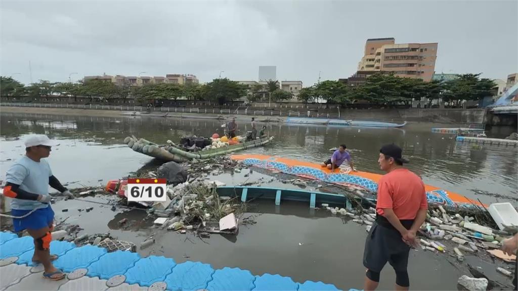 鹿港慶端陽國際龍舟賽將登場　大雨攪局！河道成漂漂垃圾河