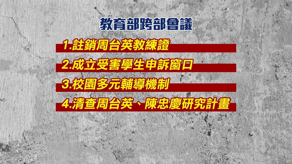 教育部等跨部會決議註銷教練證! 全面清查周台英、陳忠慶研究計畫