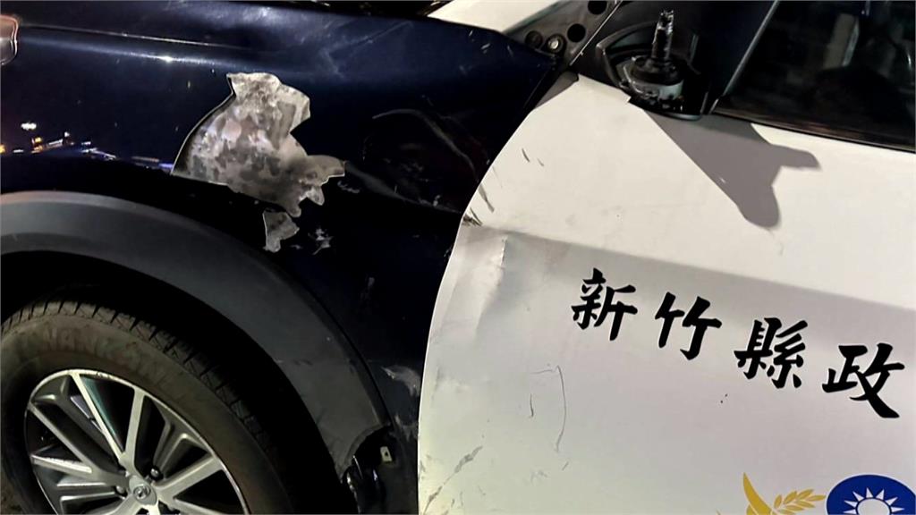 警車晚間支援勤務與機車擦撞 騎士擦挫傷