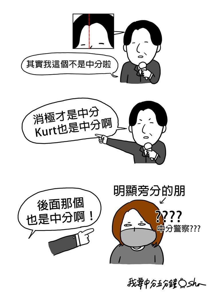 快新聞／賴清德強調「我不是中分」　插畫家詼諧創作笑喊：賴是中分警察？