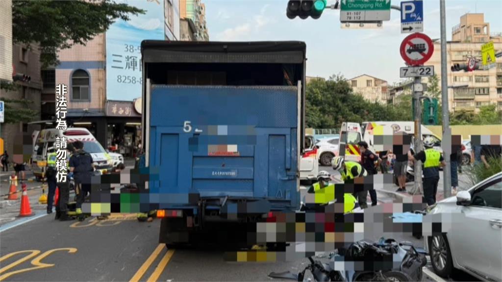 疑毒駕無照暴衝! 板橋貨車「直撞機車群」3傷、1昏迷