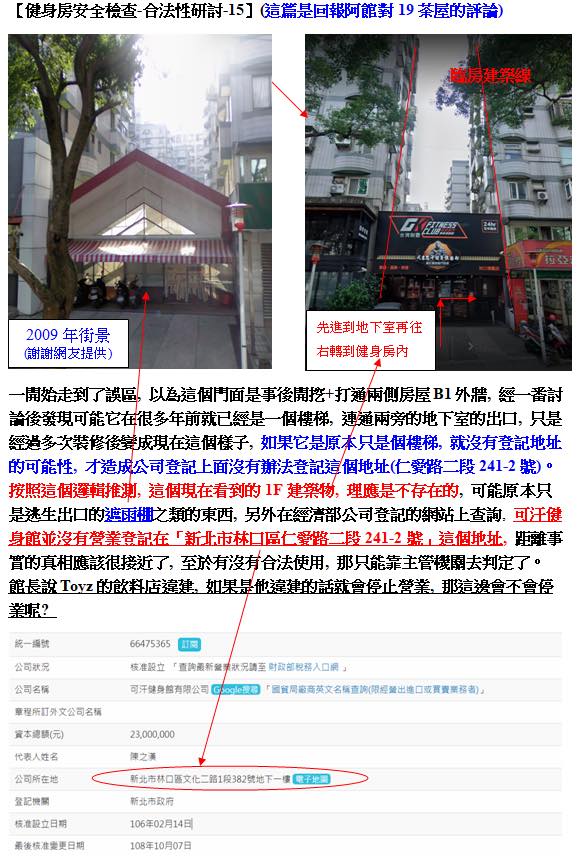 才轟Toyz飲料店違建！館長健身房也被爆「既存違建」他開嗆：雙標