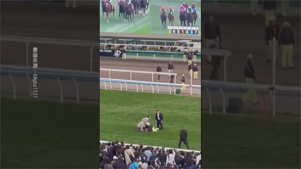 港男驚險闖沙田馬場賽馬跑道　手持標語促查宏福苑大火