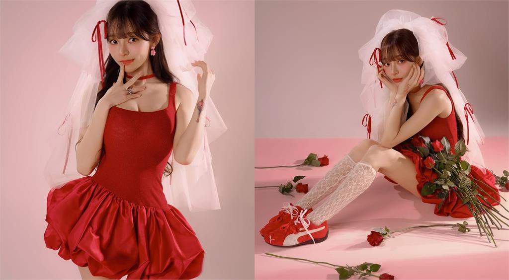 情人節限定「紅裙娃娃」竟是林襄!神秘角度「起伏炸裂0縮水」網震撼:天吶