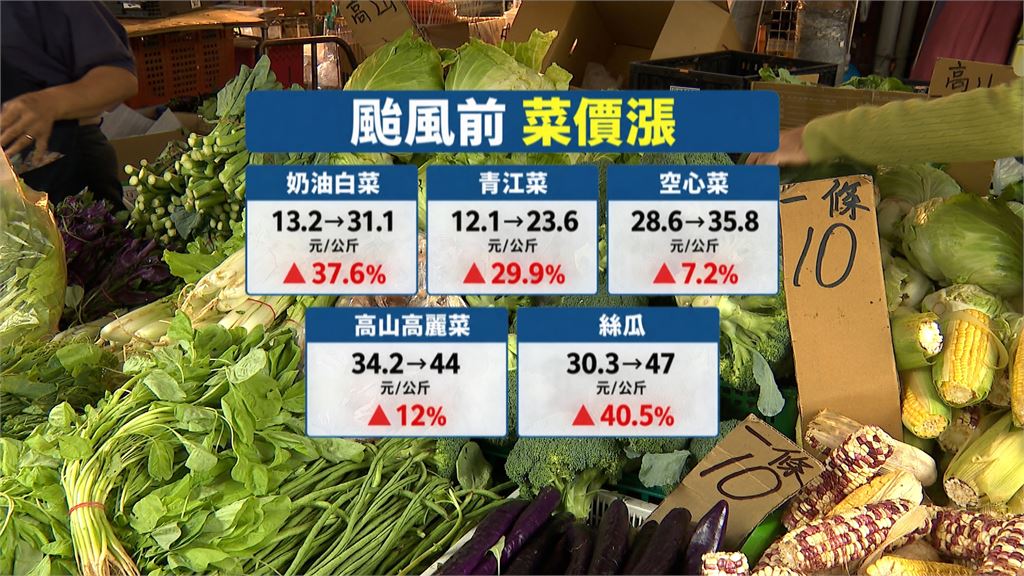 颱風逼近掀囤糧潮！　賣場結帳排隊50米　青菜貨架全掃空