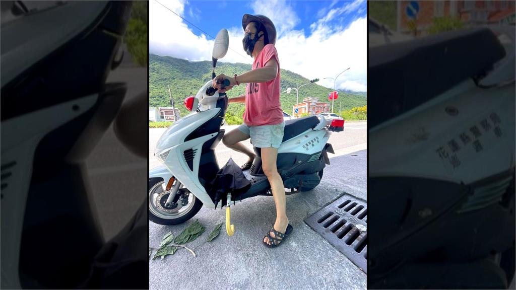 婦人騎「警用」摩托車　網友：喝醉騎錯車？