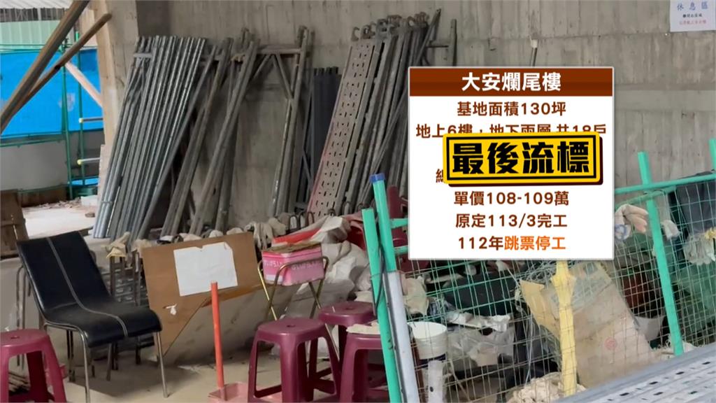 蓋到3樓就停工！大安區爛尾樓法拍流標　專家：恐打64折才有人接