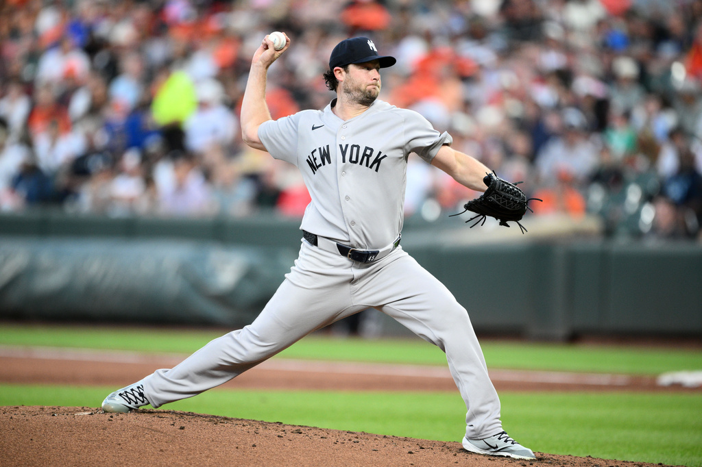 MLB(影)／35歲賽揚王牌柯爾K功力了得！穿洋基球衣三振數超越火箭人紀錄