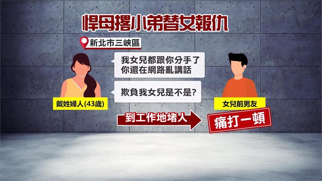 太狠了!不滿女兒被前男友欺負 悍母撂8名惡煞持棍痛毆
