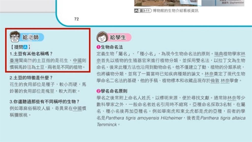 康軒課本「土豆」呈現兩岸不同名稱 教育部:無不妥 盼多加註解