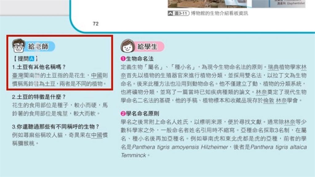 康軒課本「土豆」呈現兩岸不同名稱　教育部：無不妥　盼多加註解