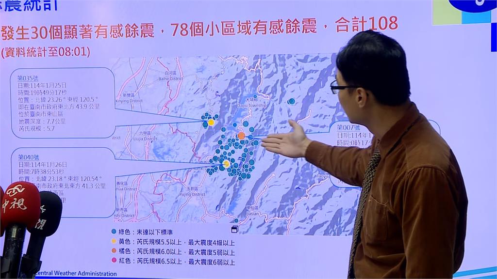 台南楠西5.7連震! 氣象署:1週內恐還有5以上震