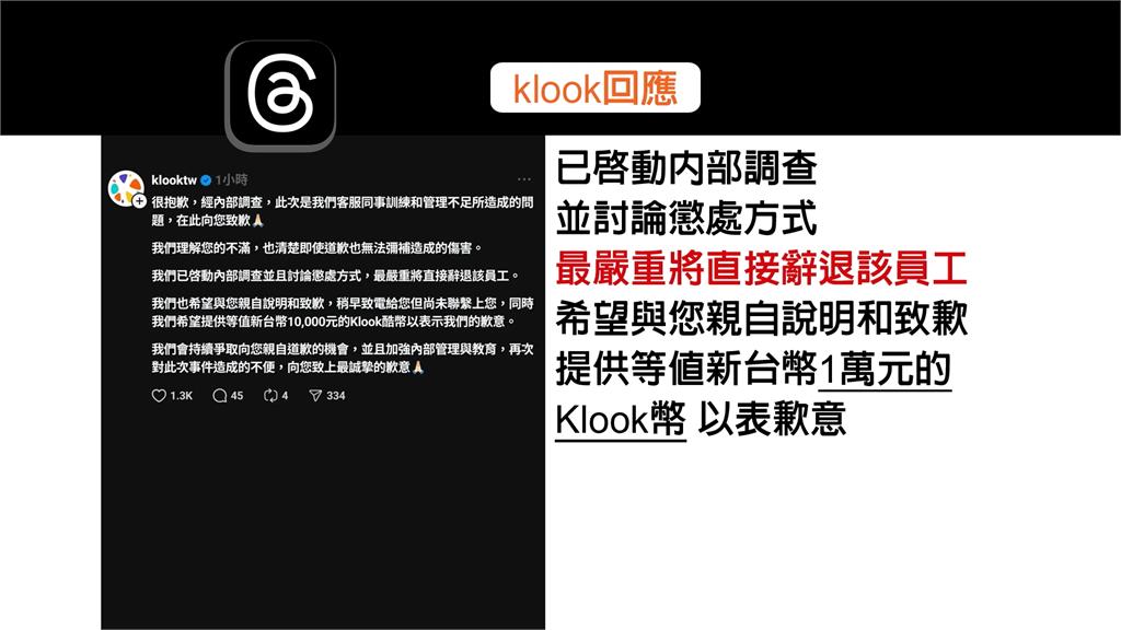 旅遊客訴回覆信竟標「白癡客人」 Klook道歉了、最重開除該員工