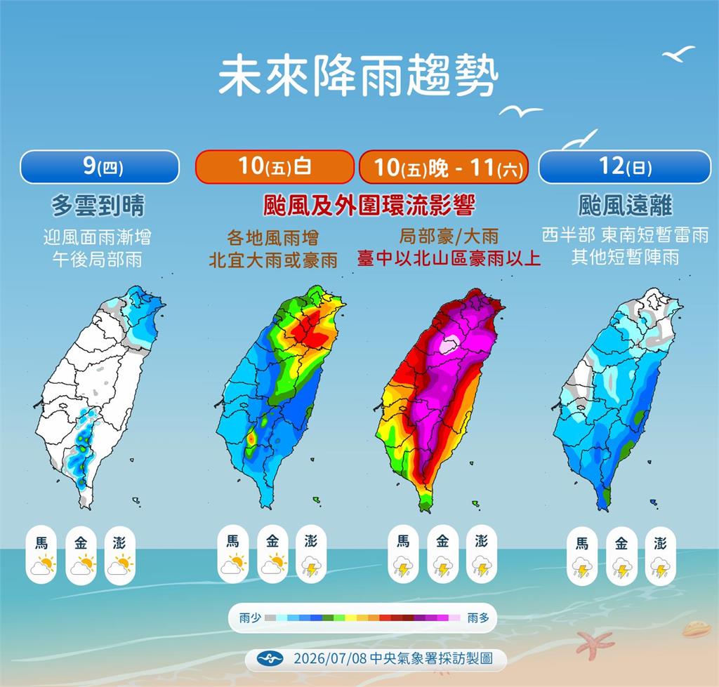 快新聞／颱風假有望？氣象署曝「巴威」離台最近時間點：恐有「長延時強降雨」