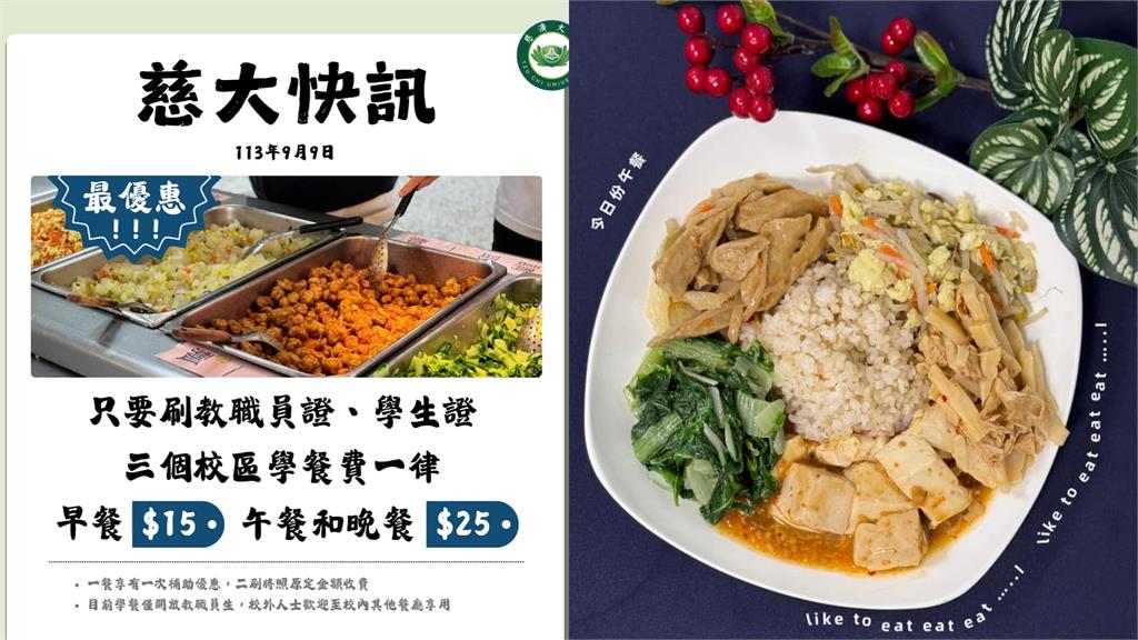 你吃的便當「5菜1飯」多少錢？花蓮這大學一餐「25元」校友曝：都沒漲價