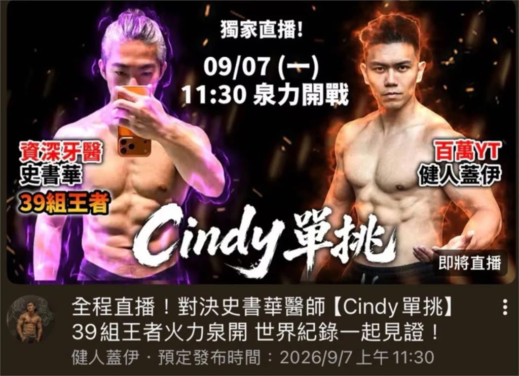 史書華「20分鐘39組Cindy」震撼全網！遭揪對決「超狂成績」竟擊潰健身大網紅