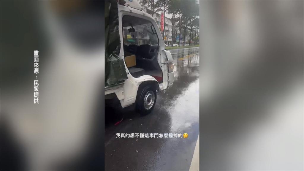 升降板懸空成「奪命凶器」 大貨車卸貨卸掉小貨車車門