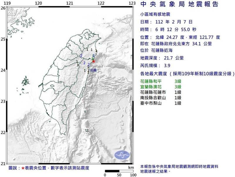 快新聞／今晨花蓮連3起極淺地震 最大規模5.1、最大震度4級