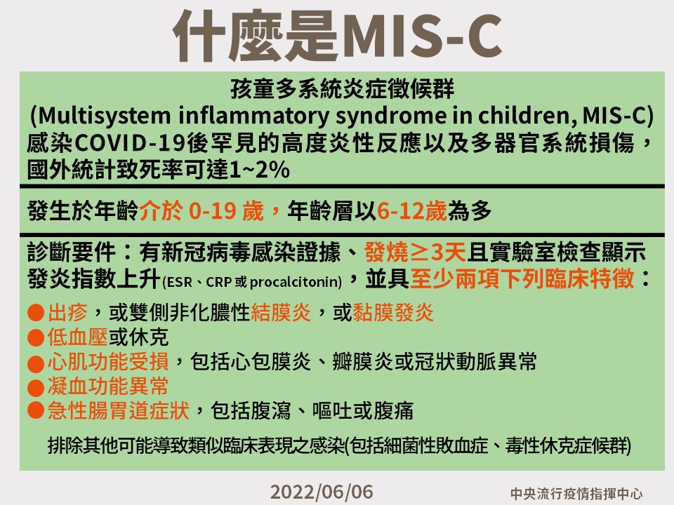 快新聞／台灣首例MIS-C！醫示警孩童染疫後6週內出現「發燒+6症狀」速就醫