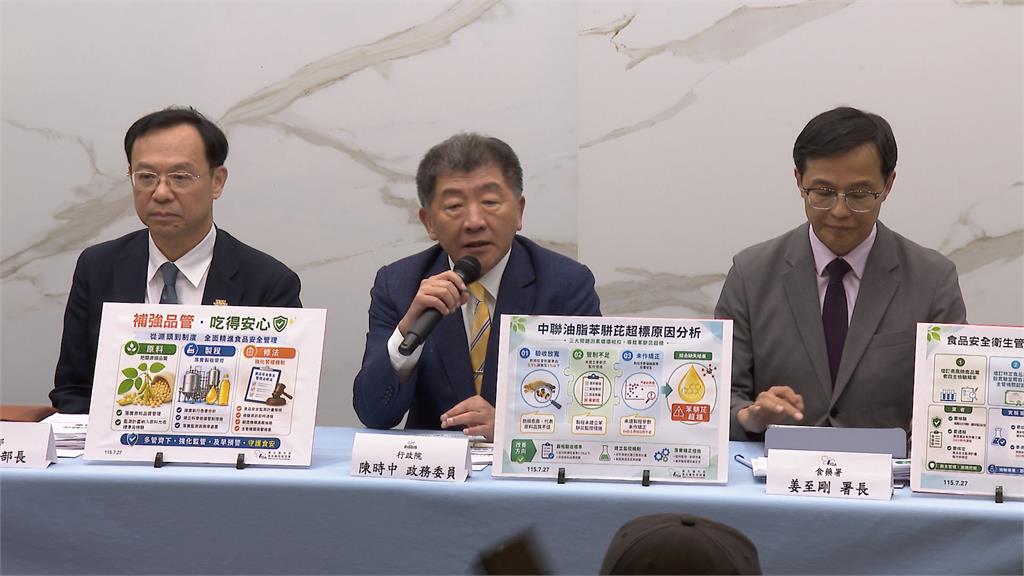 中聯毒油20%下架標準惹議　傳石崇良、姜至剛請辭
