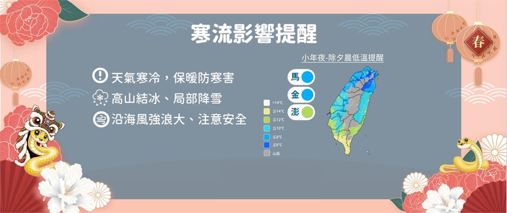 快新聞/首波寒流來拜年了!低溫探8度 春節連假天氣一次看