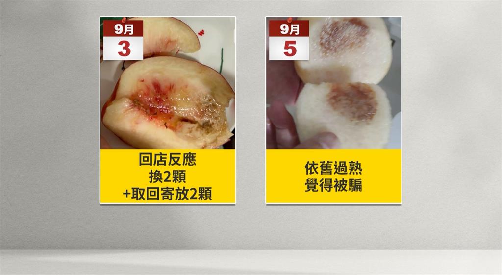 花1.4萬買22顆進口水蜜桃　回家一切開「全是爛的」