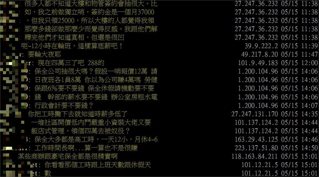 網問「大樓保全薪水有4萬」很輕鬆?鄉民曝真相:簽約抽很大!