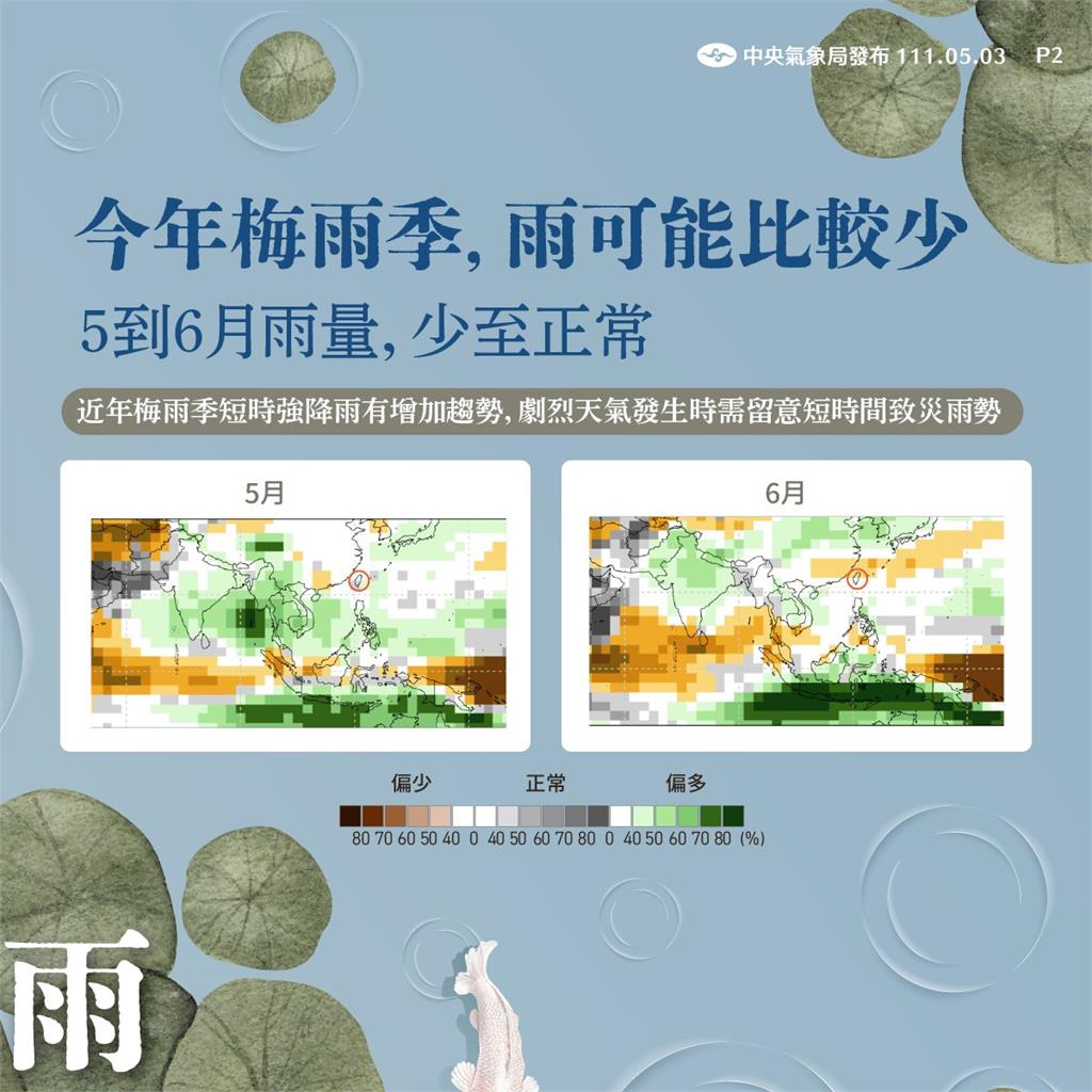 快新聞／梅雨季何時報到？  氣象局4圖曝時間點：今年可能有點熱