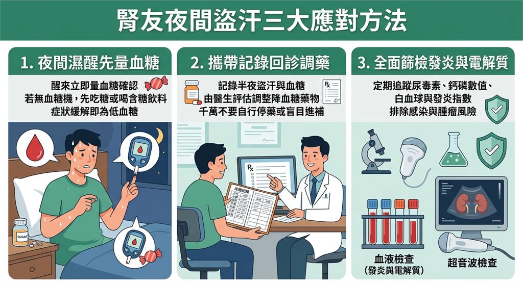 半夜狂爆冷汗莫輕忽！　醫師揭腎友「五大黑手原因」：恐是「夜間無感低血糖」