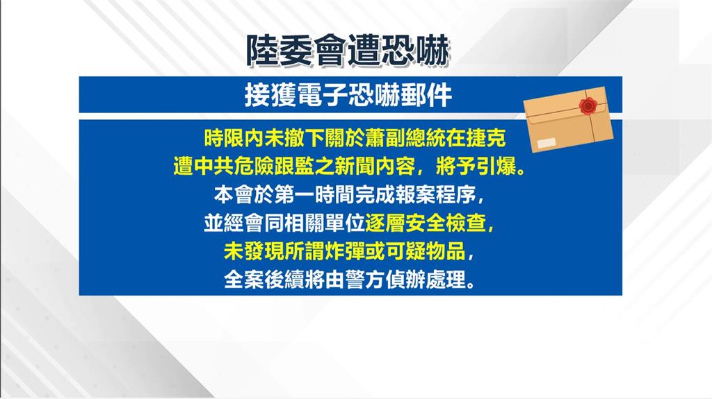 蕭美琴去年訪捷克遭跟監 陸委會要求中國道歉遭恐嚇