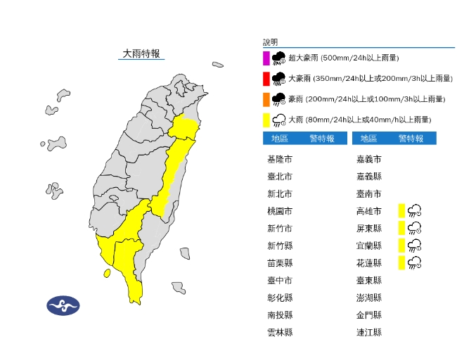 快新聞／午後對流雲系發威！雨彈襲台　4縣市大雨特報