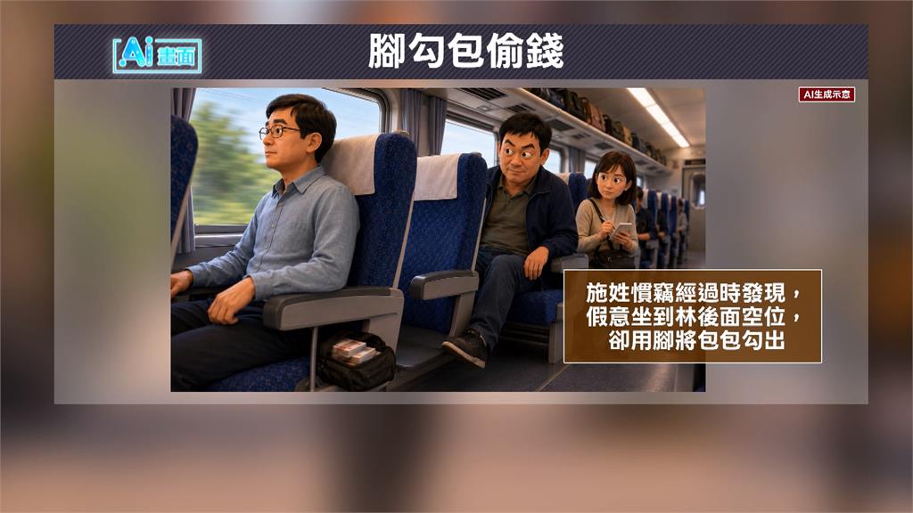 60萬包包火車內隨手放被盯上 「賊手賊腳」一勾偷走