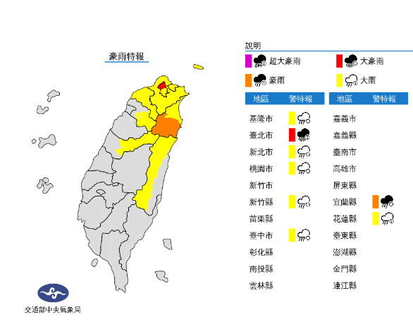 快新聞／雨彈來了！外圍環流影響　8縣市發布豪雨特報