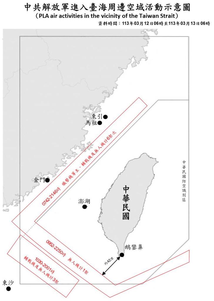 快新聞／國防部：今早陸續偵獲14中機出海　9架次逾越海峽中線