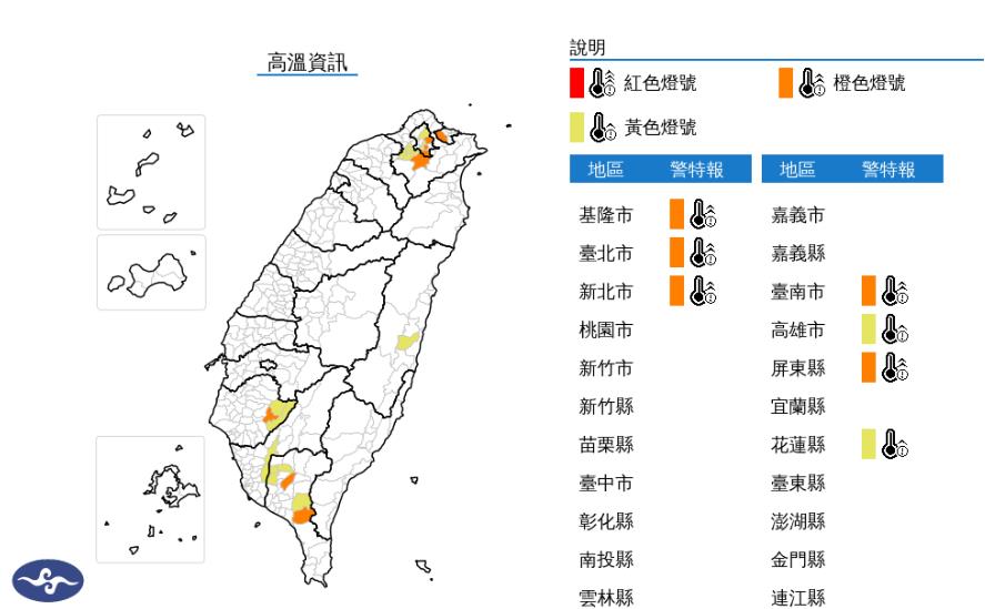 快新聞/熱爆!7縣市狂響高溫燈號 北北基等5地恐連飆36度