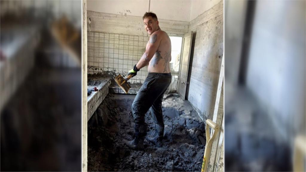 「中文怪物」李大豐攜妻化身鏟子超人　外國人熱心投入救災行動