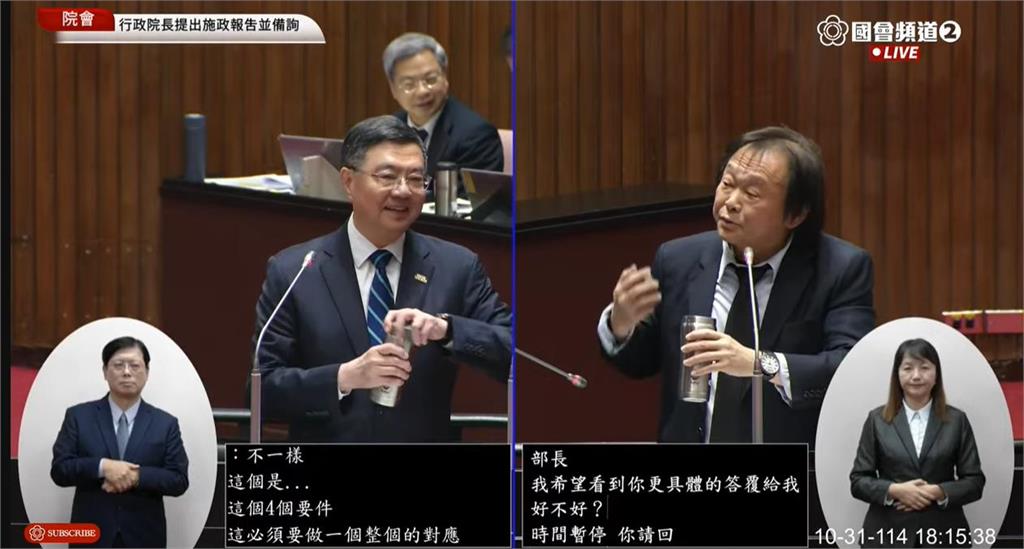 經典場面再現！韓國瑜1句「不是流氓可以喝水」卓榮泰、王世堅全喝了