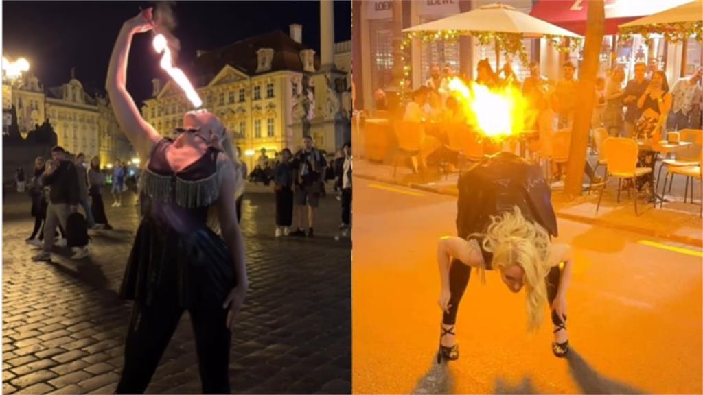 超兇網紅街頭「猛吞火球」太炸裂　秒彎腰「狂噴超巨烈焰」吸124萬人圍觀！