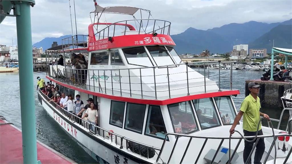 因颱風停航四天終於復航　花蓮賞鯨船班遊客爆滿