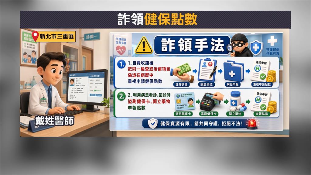 扯！診所疑利用偽造病歷等方式　詐領健保點數高達逾475萬元