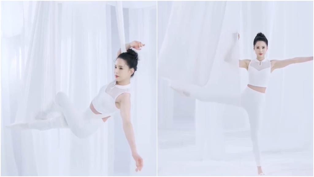 「最美小龍女」秀古墓派絕技睡繩功!仙氣噴滿1分鐘網:姑姑像26歲