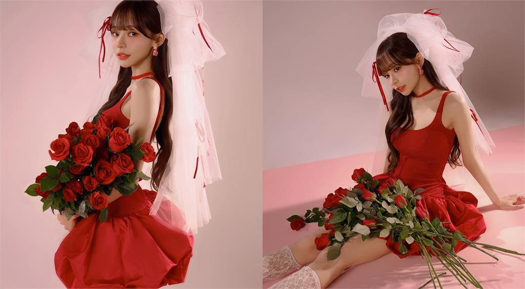 情人節限定「紅裙娃娃」竟是林襄!神秘角度「起伏炸裂0縮水」網震撼:天吶